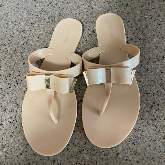 Michael Kors Women’s Kayden Bow Nude Jelly Sandal Sz 10 - Picture 2 of 6